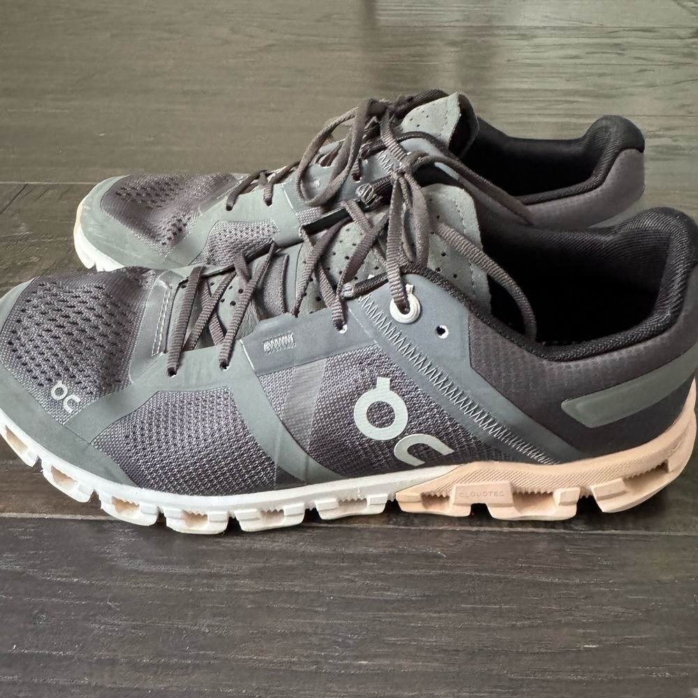 On Running Black and Gray Athletic Shoes with CloudTec Cushioning
